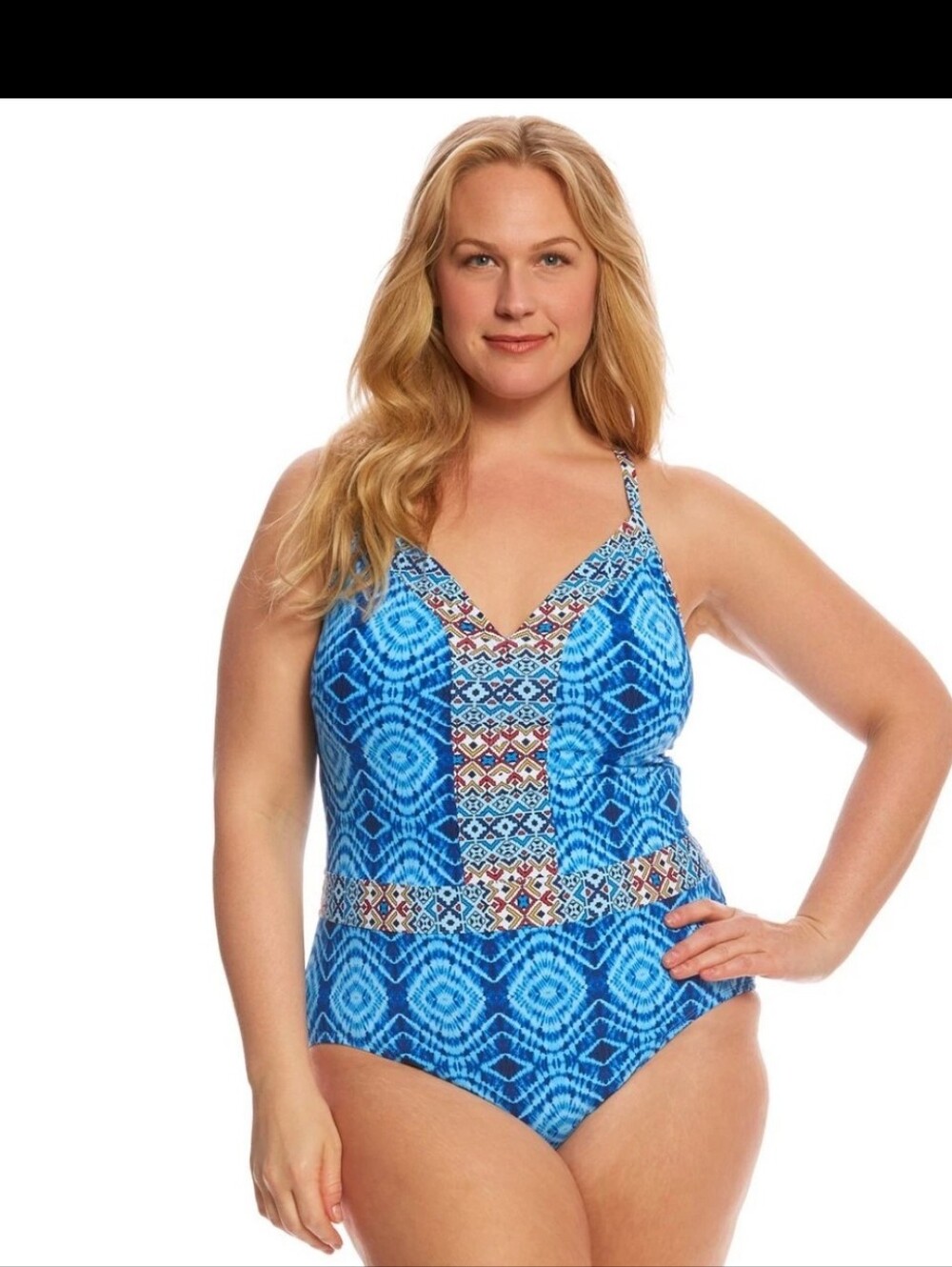 Bleu Rod Beattie Light Blue One-Piece Swimsuit Size 10 *Clean*